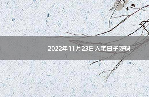 2022年11月23日入宅日子好吗