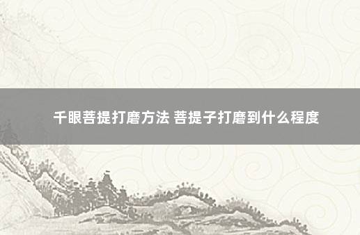 千眼菩提打磨方法 菩提子打磨到什么程度