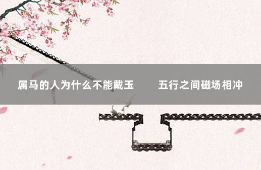 属马的人为什么不能戴玉 　　五行之间磁场相冲