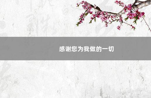 感谢您为我做的一切