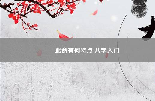 此命有何特点 八字入门