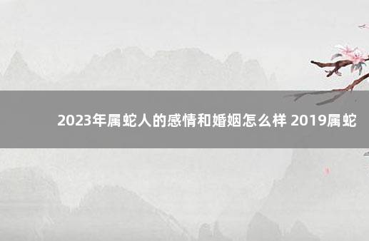 2023年属蛇人的感情和婚姻怎么样 2019属蛇婚外情会分吗