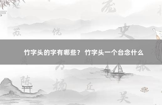 竹字头的字有哪些？ 竹字头一个台念什么