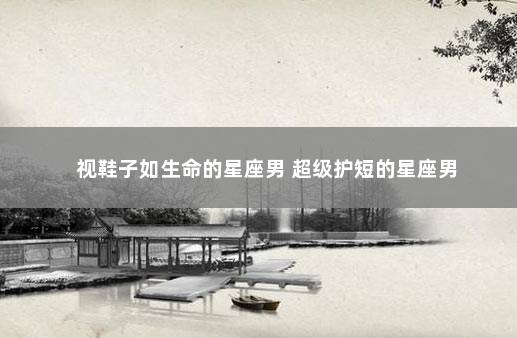 视鞋子如生命的星座男 超级护短的星座男