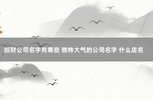 招财公司名字有哪些 独特大气的公司名字 什么店名好听又招财