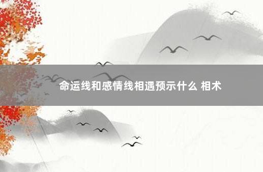 命运线和感情线相遇预示什么 相术