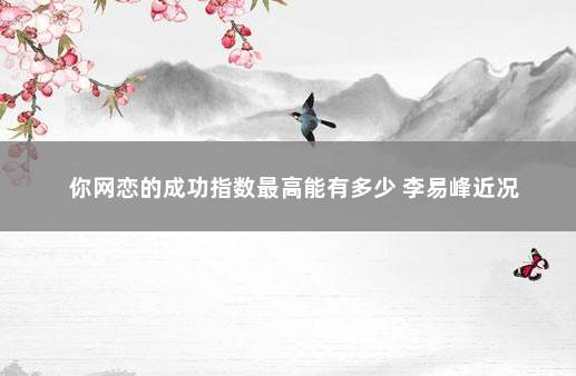 你网恋的成功指数最高能有多少 李易峰近况
