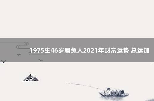 1975生46岁属兔人2021年财富运势 总运加注质量高