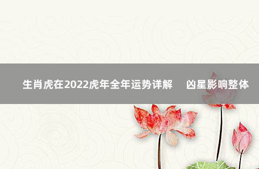 生肖虎在2022虎年全年运势详解 　凶星影响整体运势