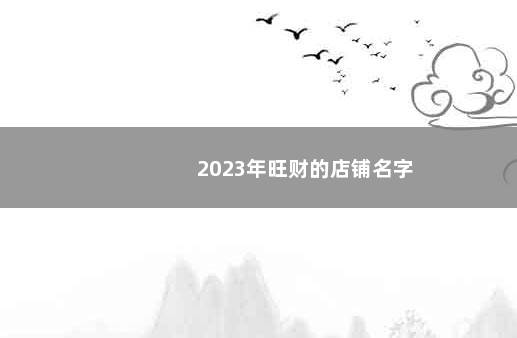 2023年旺财的店铺名字